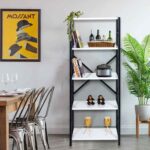 5 Raflı Metal Ayaklı Dekoratif Kitaplık