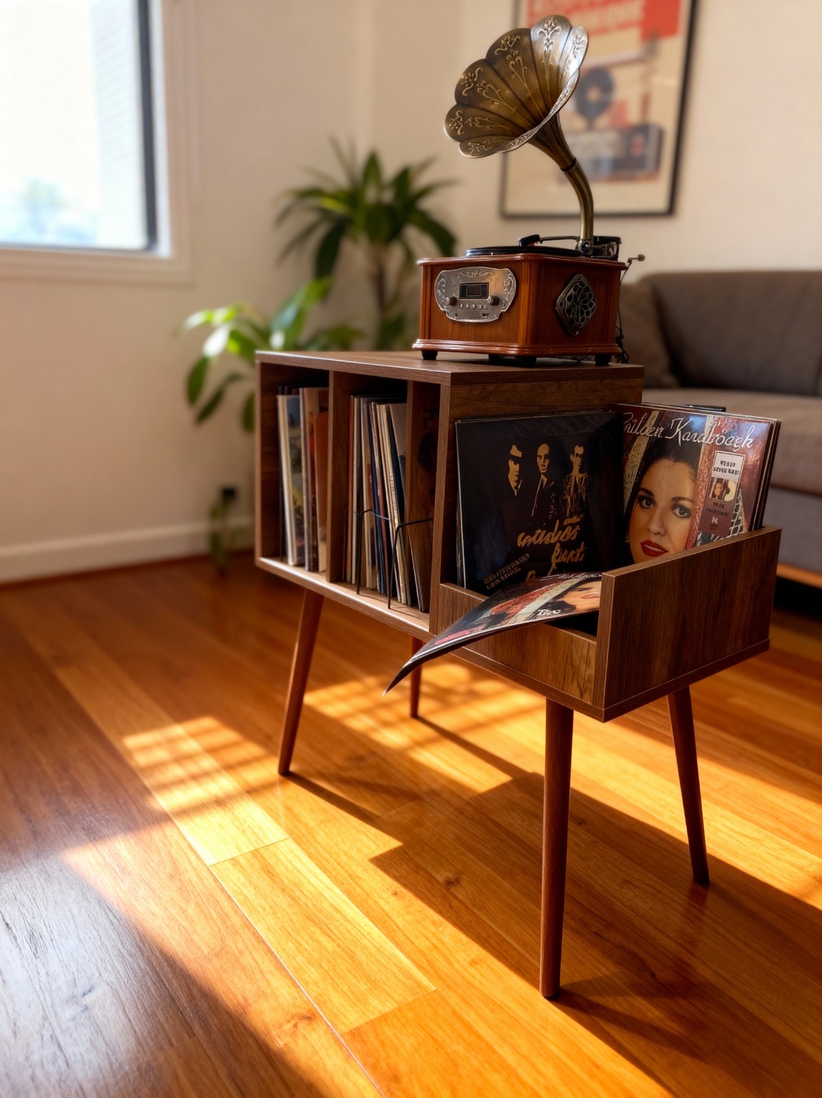 55b7d174-cf78-4770-8055-250cdbfdc1b3.jpg Plak Pikap ve Gramofon Sehpası - Görsel 1