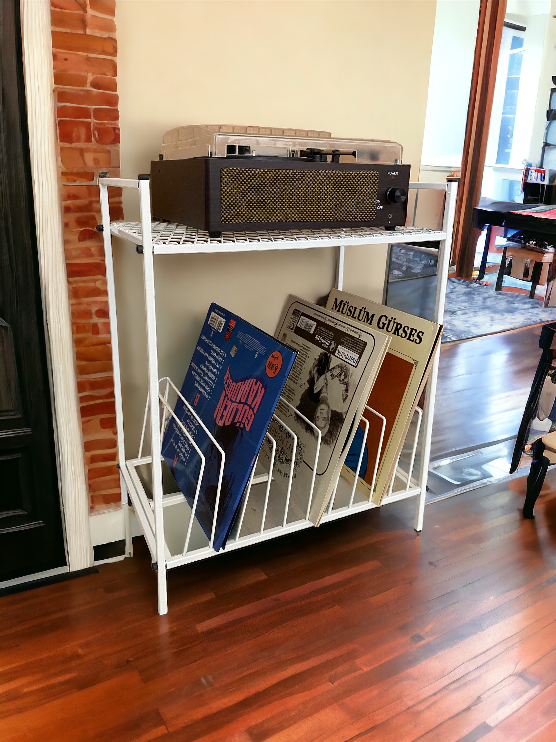 iron-plak-ve-pikap-sehpasi-beyaz.jpg Plak Ve Pikap Sehpası - Görsel 1